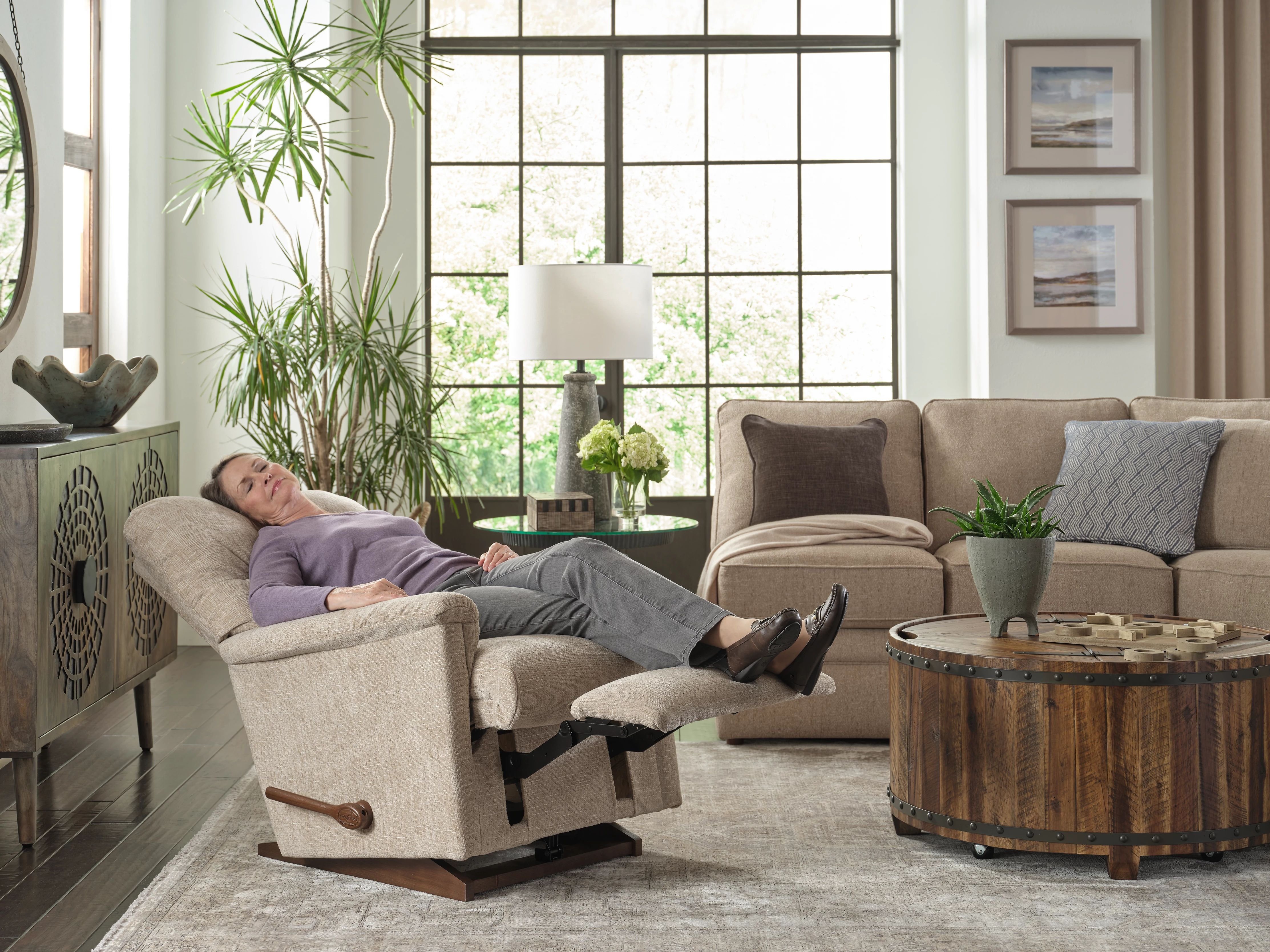 woman enjoying rocking recliner 