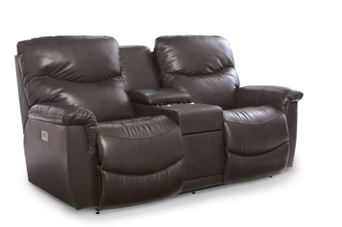 james power reclining loveseat w/ headrest & console