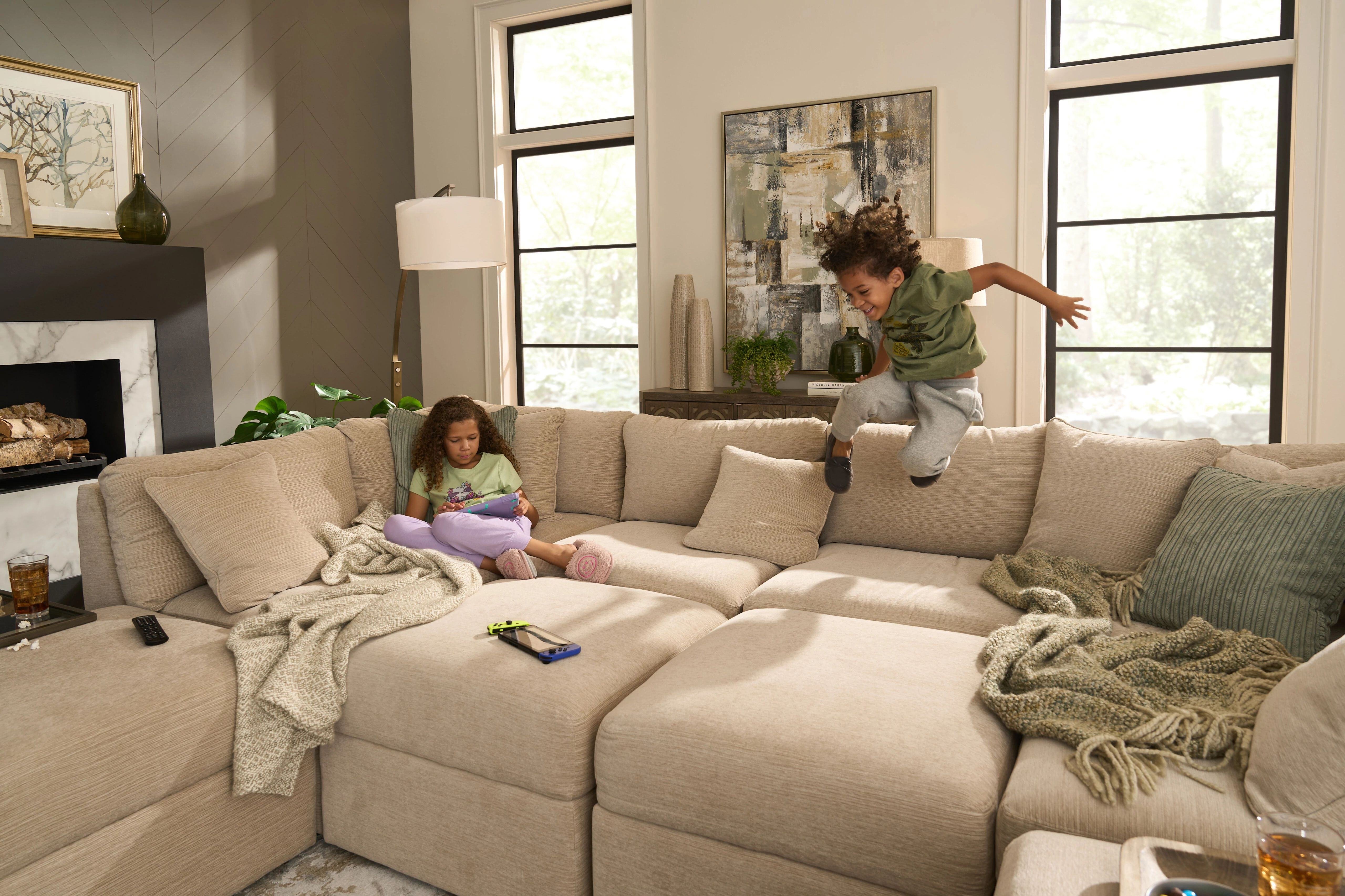 measure the overall dimensions of the sectional