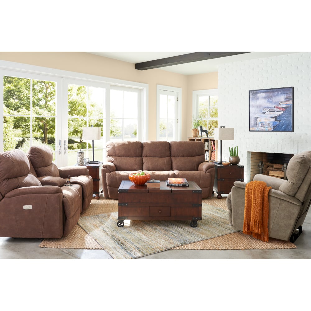 Brown fabric Trouper Sofa and Loveseat
